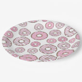 ドーナツのパターン，ピンクのドーナツ，振りかける ペーパープレート (アングル)