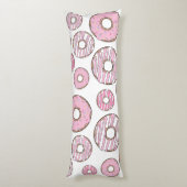 ドーナツのパターン，ピンクのドーナツ，振りかける ボディピロー (裏面 (縦))