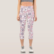 ドーナツのパターン，ピンクのドーナツ，紫色のドーナツ