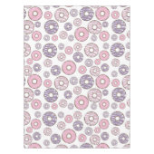 ドーナツのパターン，ピンクのドーナツ，紫色のドーナツ テーブルクロス (正面)