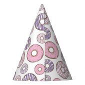 ドーナツのパターン，ピンクのドーナツ，紫色のドーナツ パーティーハット (裏面)