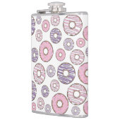 ドーナツのパターン，ピンクのドーナツ，紫色のドーナツ フラスク (左)