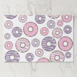 ドーナツのパターン，ピンクのドーナツ，紫色のドーナツ ペーパーパッド