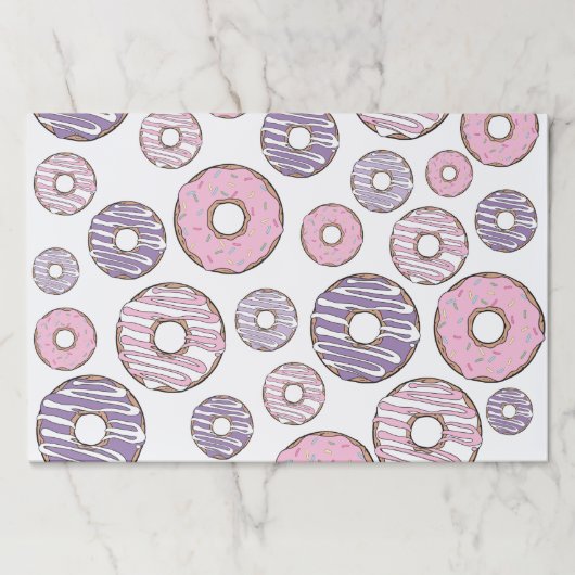 ドーナツのパターン,ピンクのドーナツ,紫色のドーナツ ペーパーパッド (正面)