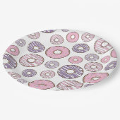 ドーナツのパターン,ピンクのドーナツ,紫色のドーナツ ペーパープレート (アングル)