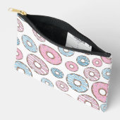 ドーナツのパターン,ピンクのドーナツ,青のドーナツ アクセサリーポーチ (見開き)