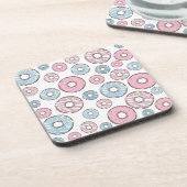 ドーナツのパターン,ピンクのドーナツ,青のドーナツ コースター (左側)