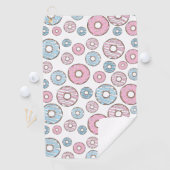 ドーナツのパターン，ピンクのドーナツ，青のドーナツ ゴルフタオル (インサイチュ)