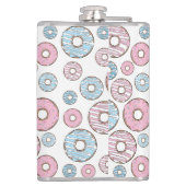 ドーナツのパターン，ピンクのドーナツ，青のドーナツ フラスク (裏面)
