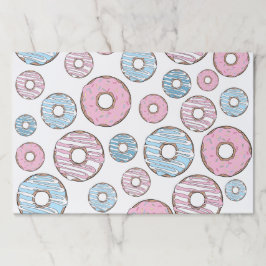 ドーナツのパターン，ピンクのドーナツ，青のドーナツ ペーパーパッド