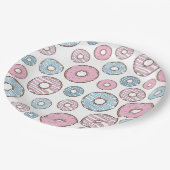 ドーナツのパターン,ピンクのドーナツ,青のドーナツ ペーパープレート (アングル)
