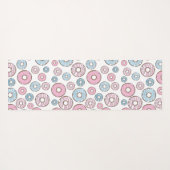 ドーナツのパターン,ピンクのドーナツ,青のドーナツ ヨガマット (裏面(横))