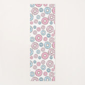 ドーナツのパターン，ピンクのドーナツ，青のドーナツ ヨガマット (正面)