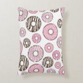 ドーナツのパターン,ピンクドーナツ,ホワイトドーナツ アクセントクッション (正面(垂直))