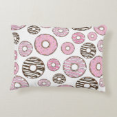 ドーナツのパターン,ピンクドーナツ,ホワイトドーナツ アクセントクッション (裏面)