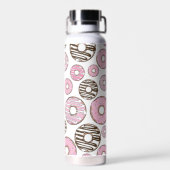 ドーナツのパターン,ピンクドーナツ,ホワイトドーナツ ウォーターボトル (背面)