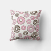 ドーナツのパターン,ピンクドーナツ,ホワイトドーナツ クッション (裏面)