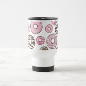 ドーナツのパターン,ピンクドーナツ,ホワイトドーナツ トラベルマグ (中央)