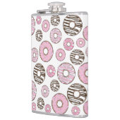 ドーナツのパターン，ピンクドーナツ，ホワイトドーナツ フラスク (左)
