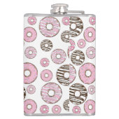 ドーナツのパターン，ピンクドーナツ，ホワイトドーナツ フラスク (裏面)