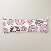 ドーナツのパターン，ピンクドーナツ，ホワイトドーナツ ボディピロー (裏面)