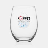 ドーナツの中のテディ ステムなしワイングラス (裏面)