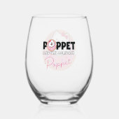 ドーナツの中のポペット ステムなしワイングラス (裏面)