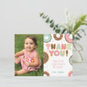 ドーナツの写真入り感謝カード 招待状 (スタンド正面)