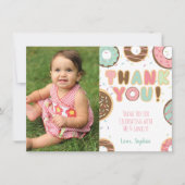 ドーナツの写真入り感謝カード 招待状 (正面)