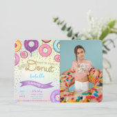 ドーナツの写真招待状 招待状 (スタンド正面)