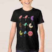 ドーナツの分数 学習 数学のユーモア トライブレンドTシャツ (正面)
