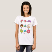 ドーナツの分数 学習 数学のユーモア Tシャツ (正面フル)