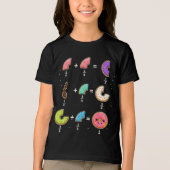 ドーナツの分数 学習 数学ユーモア トライブレンドＴシャツ (正面)