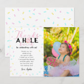 ドーナツの山 誕生日パーティーの写真に感謝 サンキューカード (正面/裏面)