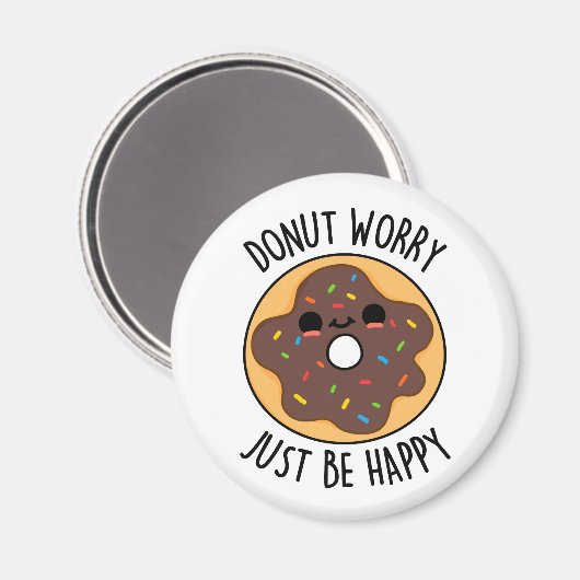 ドーナツの心配だけで幸せおもしろいなドーナツのパン マグネット (正面/裏面)