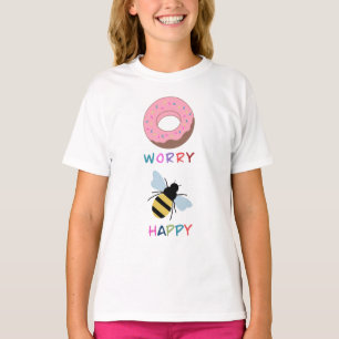 「ドーナツの心配ミツバチが幸せ」 Tシャツ