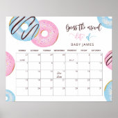 ドーナツの性別発表　出産予定日カレンダー当てクイズ ポスター (正面)