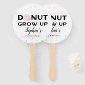 ドーナツの成長子供の誕生日パーティー ハンドファン (正面&裏面)