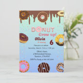 ドーナツの成長、女の子の誕生日パーティーテーマ 招待状 (スタンド正面)