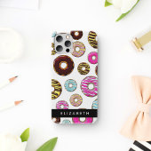 ドーナツの模様、カラフル ドーナツ、お名前 iPhoneケース
