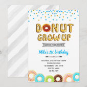ドーナツの男の子パーティー 招待状 (正面/裏面)