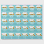 ドーナツの穴は食品の青い赤ちゃんシャワーを振りかける ラッピングペーパー (フラット)