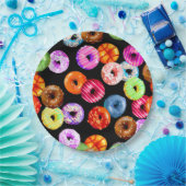 ドーナツの継ぎ目が無いパターン + あなたのbackgr。 及びアイディア ペーパープレート (パーティー)