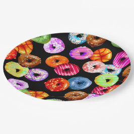 ドーナツの継ぎ目が無いパターン + あなたのbackgr。 及びアイディア ペーパープレート