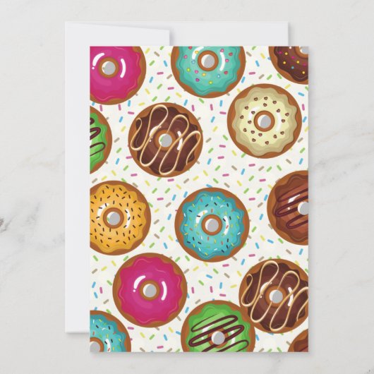 ドーナツの誕生日パーティーお礼カード サンキューカード (裏面)