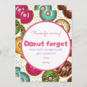 ドーナツの誕生日パーティーお礼カード サンキューカード (正面/裏面)
