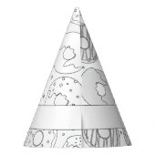 ドーナツの誕生日パーティー – 色あなた自身のパーティー帽子。 パーティーハット (裏面)