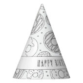 ドーナツの誕生日パーティー – 色あなた自身のパーティー帽子。 パーティーハット (左)