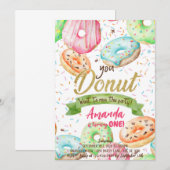 ドーナツの誕生日会を見逃したくない 招待状 (正面/裏面)