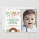 ドーナツの誕生日招待状 ドーナツの成長パーティー 招待状 (正面)